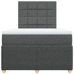 vidaXL Sommier à lattes de lit avec matelas Gris foncé 120x200cm Tissu