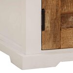 vidaXL Buffet blanc et marron 55x30x73 cm bois de manguier solide brut