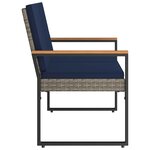 vidaXL Banc extérieur Gris et bleu marine 107 x 61 x 80 cm polyrotin