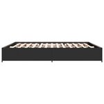 vidaXL Cadre de lit noir 200x200 cm bois d'ingénierie et métal