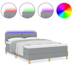 vidaXL Lit à ressorts avec matelas Gris clair 140 x 200 cm tissu