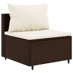 vidaXL Salon de jardin 10 Pièces avec coussins marron résine tressée