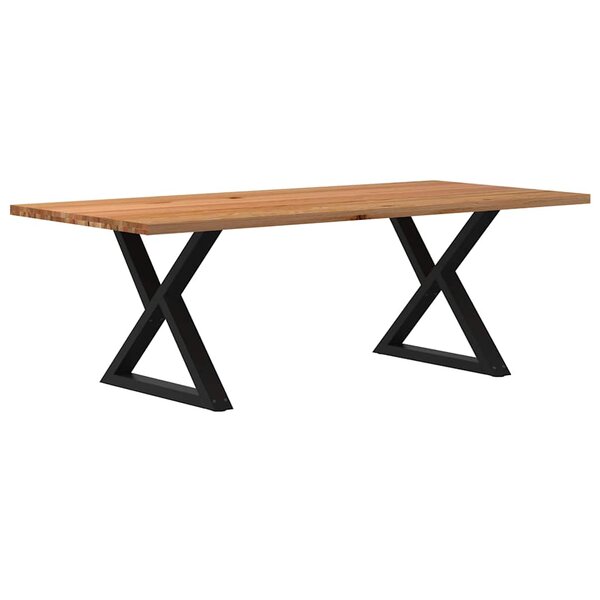 vidaXL Table à manger marron clair bois de chêne massif rectangulaire