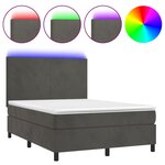 vidaXL Sommier à lattes de lit avec matelas LED Gris foncé 140x200 cm