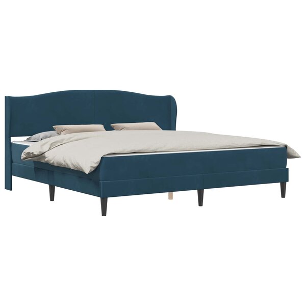 vidaXL Cadre de lit avec tête de lit Bleu 180 x 200 cm Velours