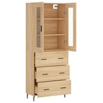vidaXL Buffet haut Chêne sonoma 69 5x34x180 cm Bois d'ingénierie