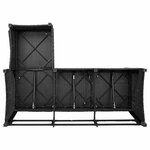 vidaXL Canapé de jardin inclinable coussins forme de L noir polyrotin