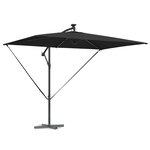 vidaXL Parasol banane à mât déporté Noir 294 x 200 x 254 cm