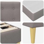 vidaXL Cadre de lit avec matelas Taupe 100 x 200 cm Tissu