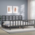vidaXL Cadre de lit sans matelas gris 200x200 cm bois massif de pin