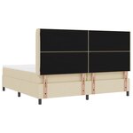 vidaXL Lit Box Spring avec matelas et LED Crème 200x200 cm en tissu.