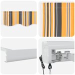 vidaXL Store rétractable automatique Rayures multicolores 400x300 cm
