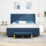 vidaXL Lit à ressorts avec matelas Bleu 180 x 200 cm tissu