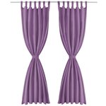 vidaXL Rideau occultant avec boucles 2 Pièces 140 x 175 cm Lilas