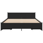vidaXL Cadre de lit avec tiroirs sans matelas noir 120x200 cm