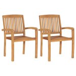 vidaXL Chaises de jardin lot de 2 et coussins taupe Bois teck massif