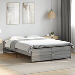 vidaXL Cadre de lit sans matelas sonoma gris 135x190 cm