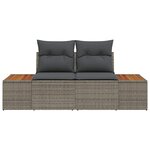 vidaXL Canapé de jardin Gris 184 x 62 x 85cm polyrotin