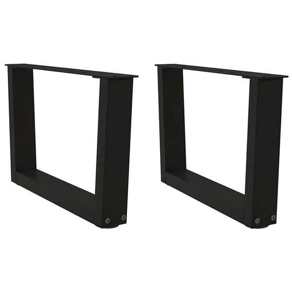 vidaXL Pieds de table basse en forme de V  2 pièces  noir  60 x (30-31 3) cm  acier