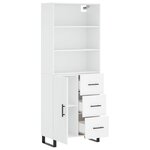 vidaXL Buffet haut Blanc 69 5x34x180 cm Bois d'ingénierie