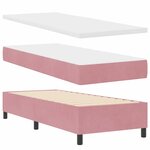 vidaXL Lit à ressorts avec matelas avec LED Rose 80 x 200 cm Velours