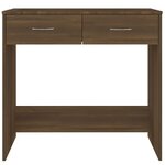 Bureau table poste de travail meuble d'ordinateur informatique étude chêne 80 x 40 x 75 cm bois d'ingénierie brun 02_0023623