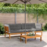 vidaXL Canapés d'angle palette de jardin et coussins 2 Pièces bois acacia