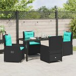 vidaXL Ensemble de salle à manger de jardin 5 pièces en Poly Rattan noir