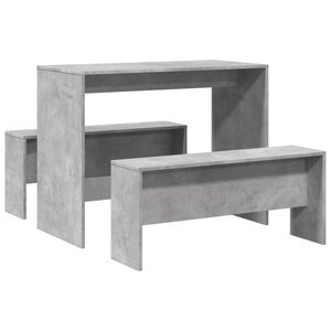 vidaXL Ensemble table à manger et bancs 3 Pièces bois d'ingénierie