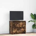 vidaXL Meuble TV chêne fumé 60x35x54 cm bois d'ingénierie