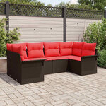 vidaXL Ensemble de canapé de jardin 6 Pièces Marron polyrotin