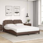 vidaXL Cadre de lit avec LED sans matelas Zadar marron 160x200 cm