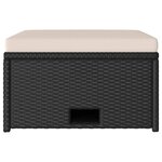 vidaXL Salon de jardin 4 Pièces avec coussins Résine tressée Noir