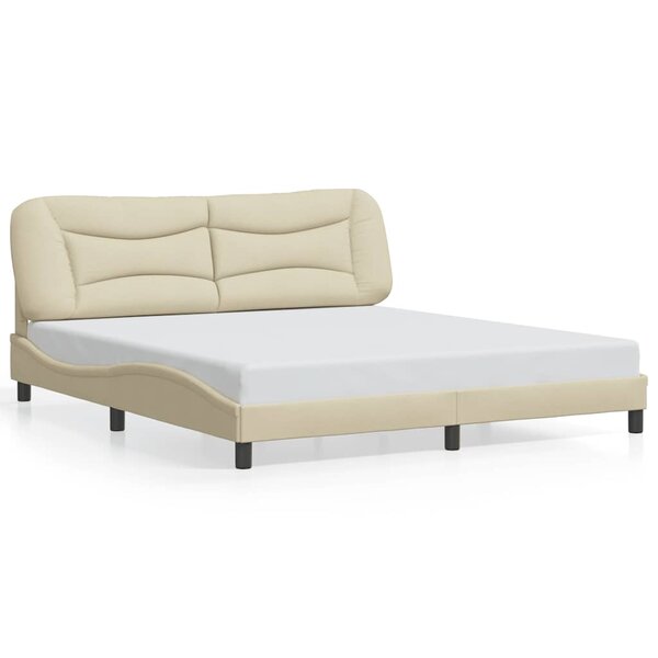 vidaXL Cadre de lit sans matelas Hvar crème 180x200 cm tissu