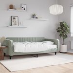 vidaXL Lit de jour avec matelas gris clair 100x200 cm velours