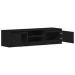 vidaXL Meuble TV Noir 140x40x35 5 cm Bois d'ingénierie