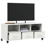 vidaXL Meuble TV blanc 100 5x39x43 5 cm acier