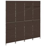 Paravent vidaXL 4 Panneaux Pliable Marron 195x180 cm Rattan Synthétique