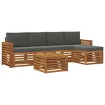 vidaXL Ensemble de canapés d'extérieur 6 pc Naturel et Anthracite