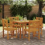 Ensemble de salle à manger jardin vidaXL 5 pièces en bois massif