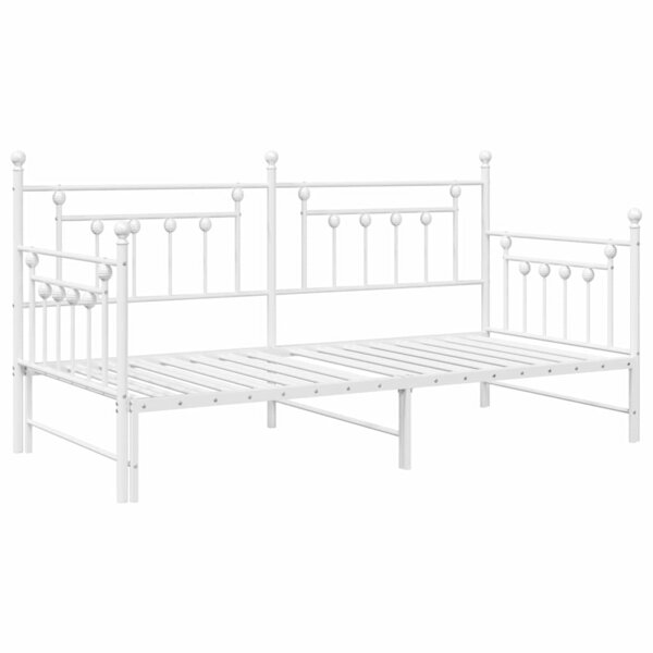 Cadre de lit jour vidaXL avec lit gigogne blanc 90x200 cm en acier
