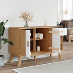 vidaXL Buffet OLDEN blanc et marron 114x43x73 5 cm bois massif de pin