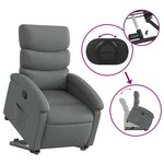 vidaXL Fauteuil inclinable Gris foncé Tissu