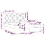 VidaXL Cadre de lit ottoman avec matelas gris foncé 160x200cm velours