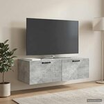 vidaXL Meuble TV mural Gris béton 98 x 41 x 30 cm Bois d'ingénierie