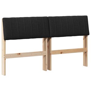 vidaXL Tête de lit capitonnée Noir 140 cm Pin massif