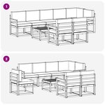 vidaXL Ensemble de canapés d'extérieur 9 pc Blanc et Beige Polyester