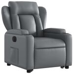 vidaXL Fauteuil inclinable électrique gris similicuir