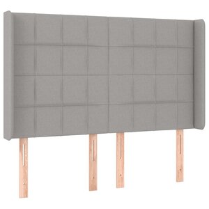 vidaXL Tête de lit avec oreilles Gris clair 147x16x118/128 cm Tissu