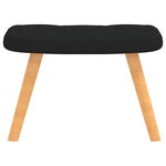 vidaXL Chaise de relaxation avec tabouret Noir Tissu